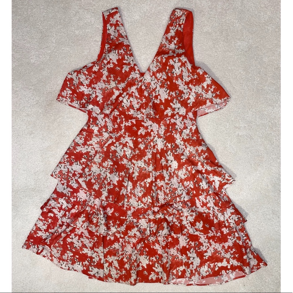 Orange & White Floral Dress